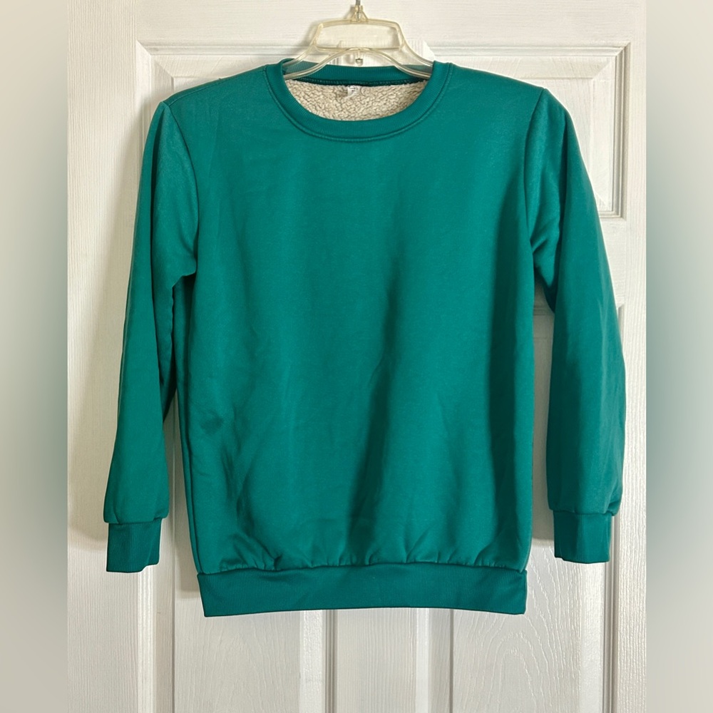 Elegant Teal Crewneck Sweater for Women